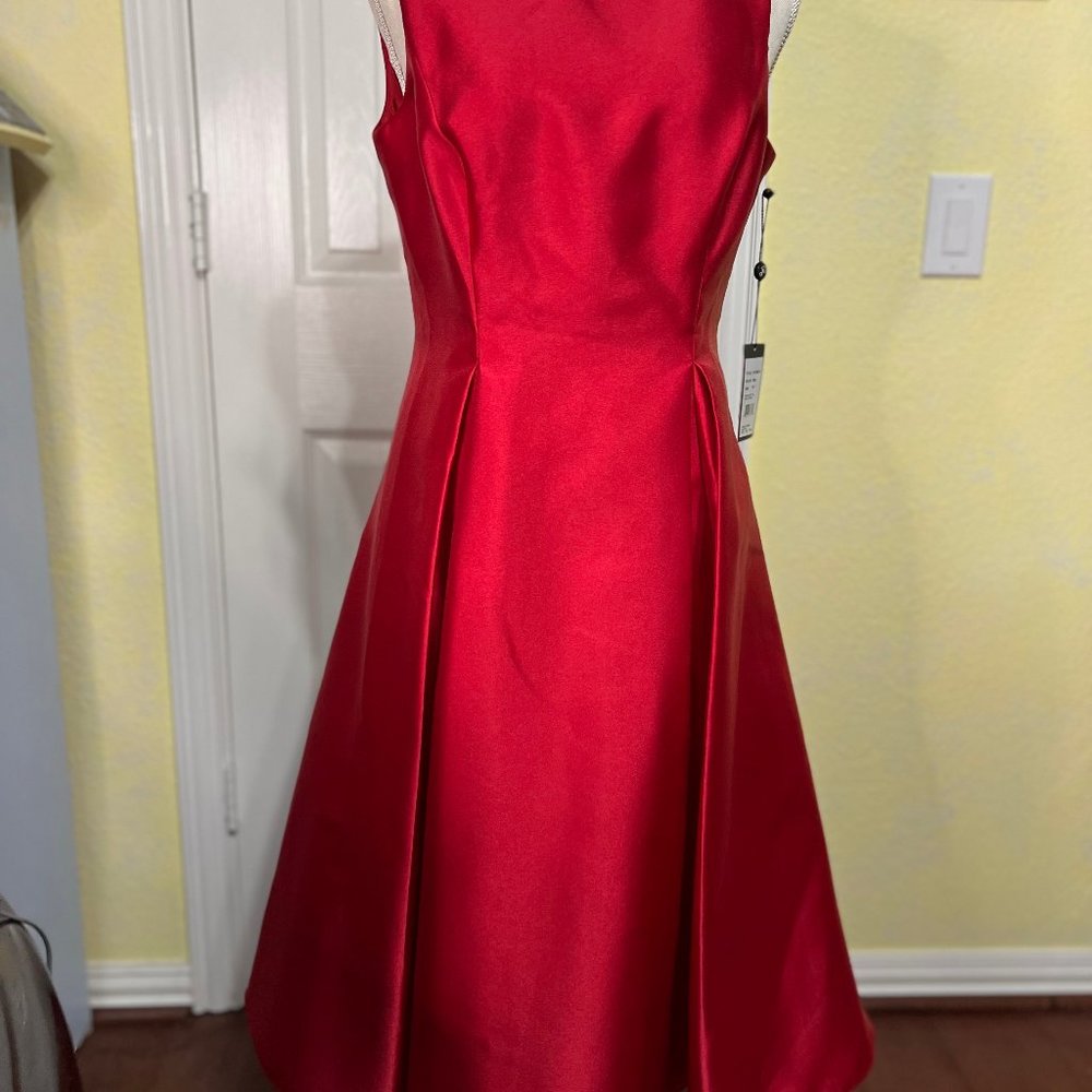 Adrianna Papell Red Satin Dress